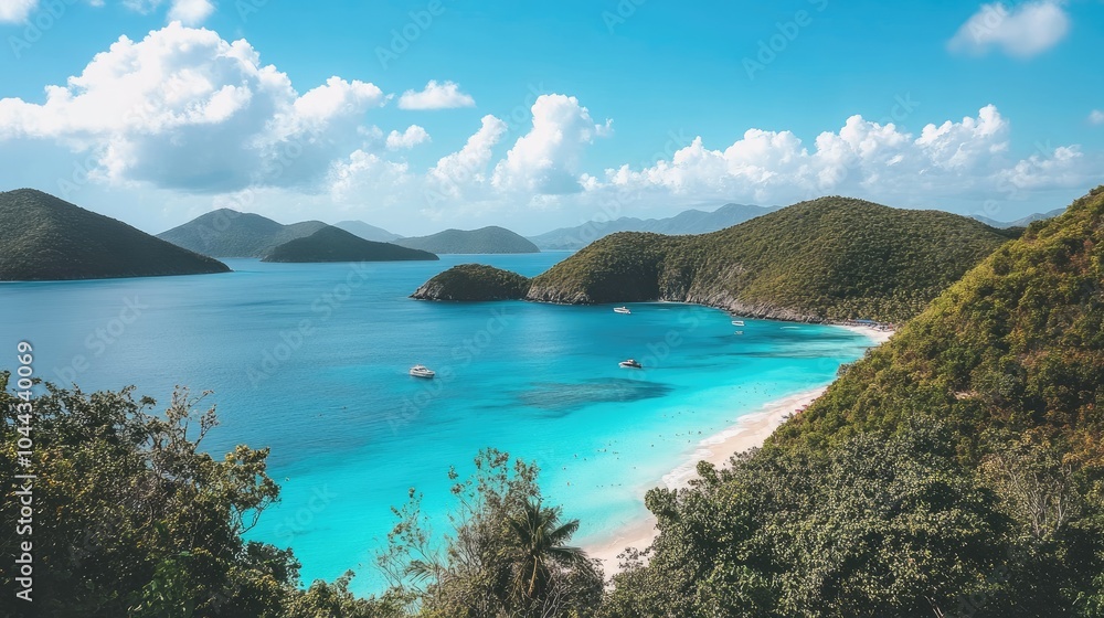 Serene Tropical Island View with Clear Blue Water Serene Tropical Island View with Clear Blue Water