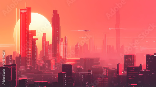 A breathtakingly futuristic city. Futuristic Skyscraper. Illustration photo