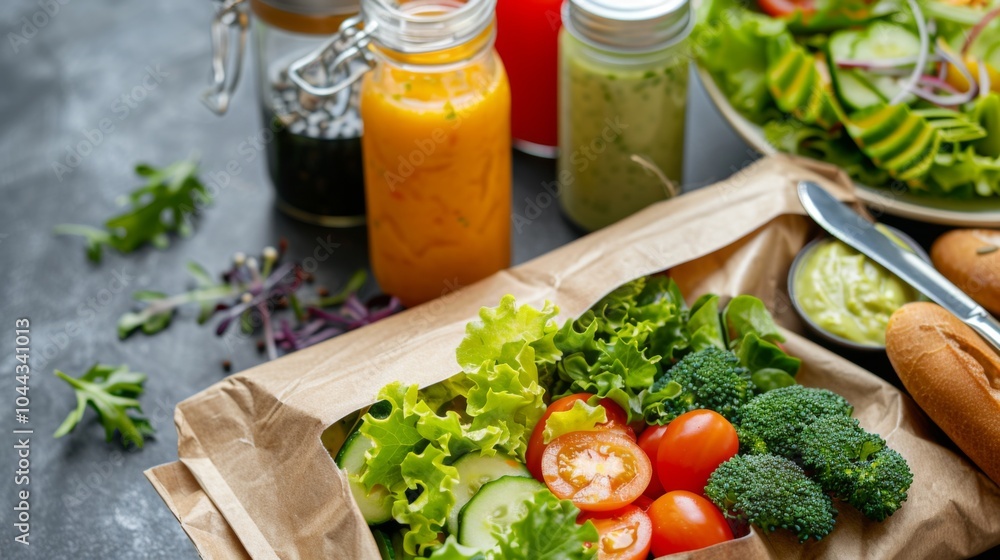 A vibrant assortment of fresh vegetables served with nutrient-packed smoothies and salads, highlighting healthy eating with rich colors and natural textures. A vibrant assortment of fresh vegetables served with nutrient-packed smoothies and salads, highlighting healthy eating with rich colors and natural textures.