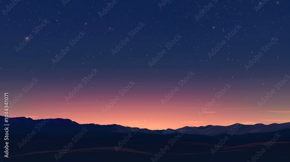 Starry Night Sky Over Mountain Range Starry Night Sky Over Mountain Range