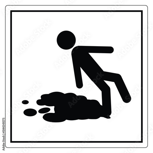 Caution Wet Floor Sign Icon for Safety Awareness photo