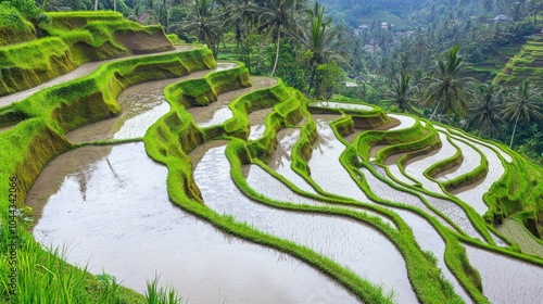 Wallpaper Mural Stunning Green Rice Terraces in Bali Landscape Torontodigital.ca