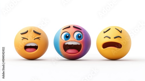 Wallpaper Mural Colorful Emoji Faces Expressing Various Emotions Torontodigital.ca