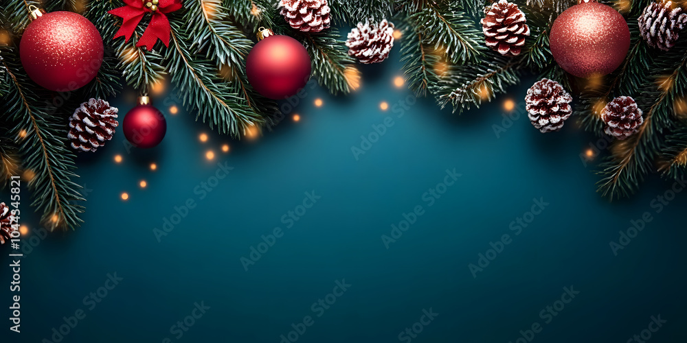 Elegant Christmas tree on a green backdrop, highlighting the beauty of holiday decorations and lights Elegant Christmas tree on a green backdrop, highlighting the beauty of holiday decorations and lights