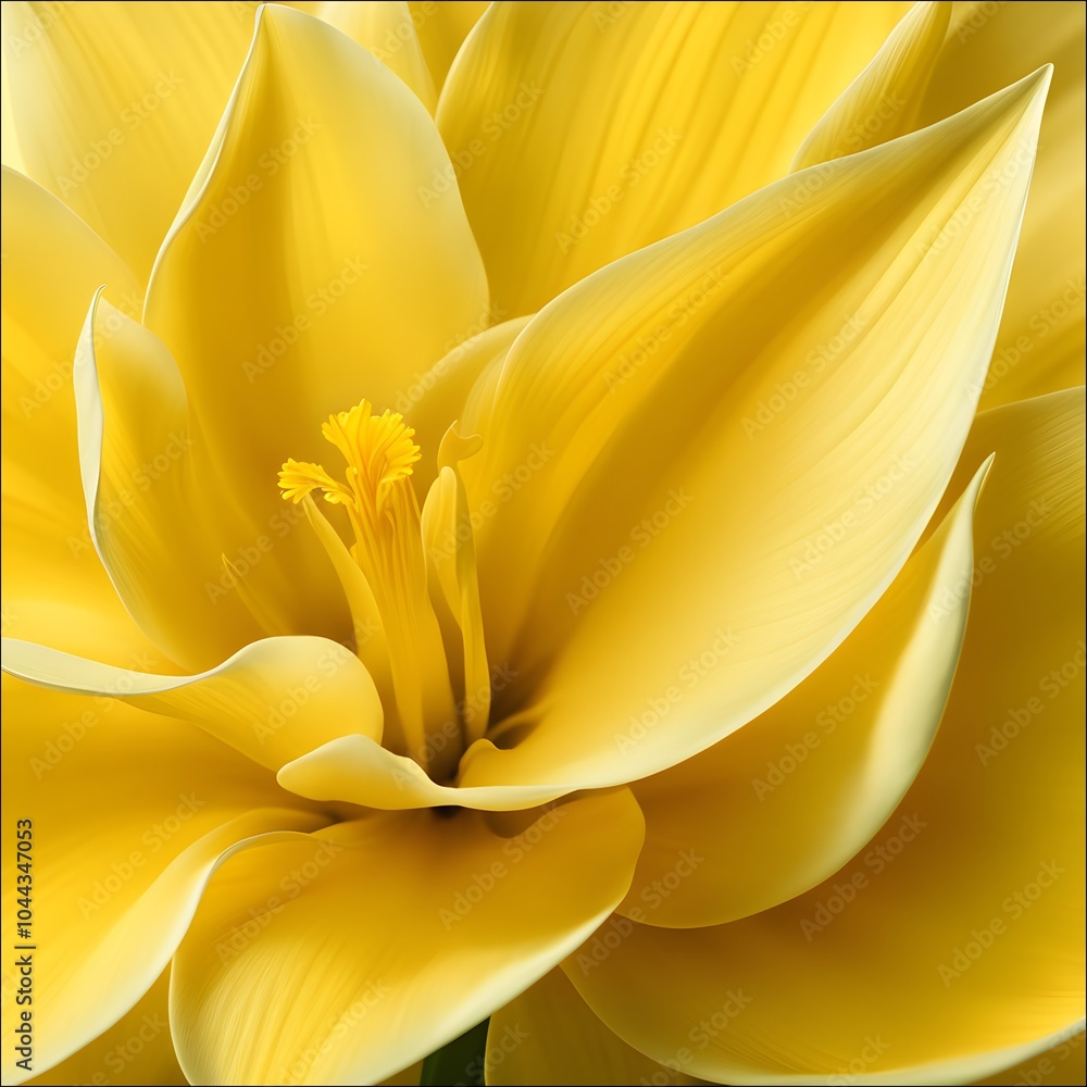 Obraz premium Daffodil (New Beginnings, Hope)_ An abstract background featuring daffodil petals in golden yellow, with soft curves and glossy textures. 