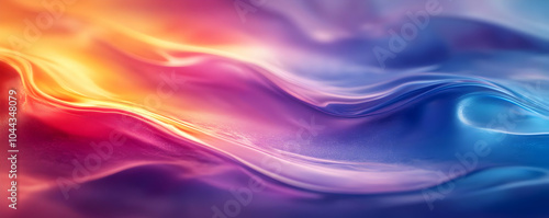 Abstract Background with Blue, Purple and Orange Waves