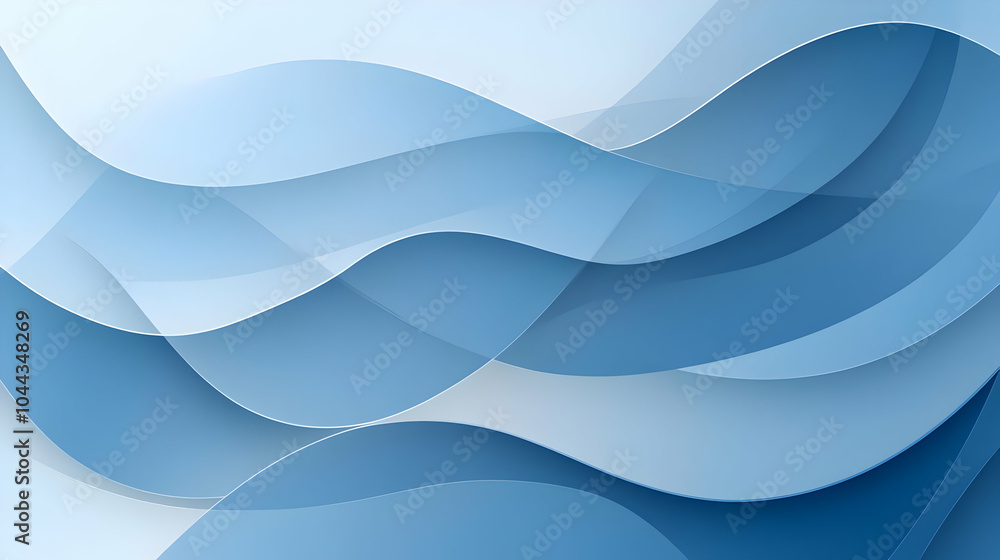 Obraz premium Abstract Blue Waves Background, curved, lines, pattern, design, graphic