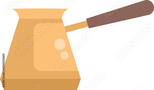 Traditional turkish coffee pot brewing a fresh cup of delicious aromatic coffee