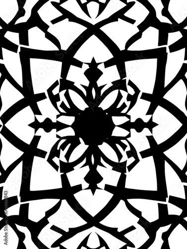 Elegant Black and White Arabic Intricate Pattern