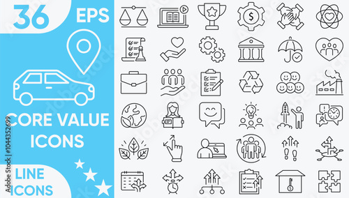 Core Value Line Icons Vector And Illustrator set