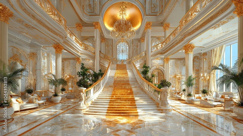 Fototapeta premium Baroque Grand Staircase and Balcony