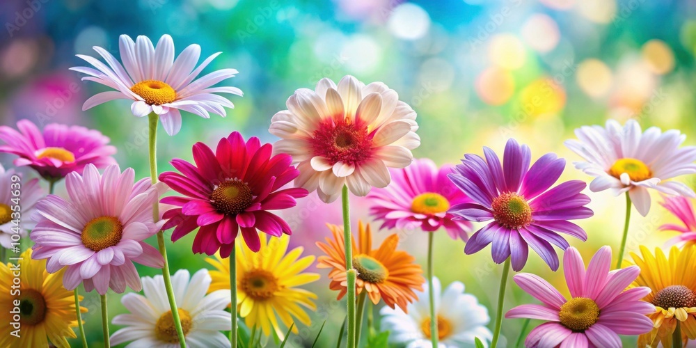 Bright and colorful daisy flowers in full bloom, daisy, flowers, petals, garden, nature, blooming, vibrant, freshness, flora Bright and colorful daisy flowers in full bloom, daisy, flowers, petals, garden, nature, blooming, vibrant, freshness, flora