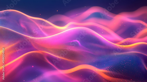 Abstract Background - Neon Pink and Orange Waves