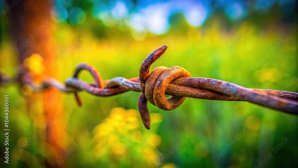 Rusty Barbed Wire Fence - Tilt-Shift Photography Rusty Barbed Wire Fence - Tilt-Shift Photography