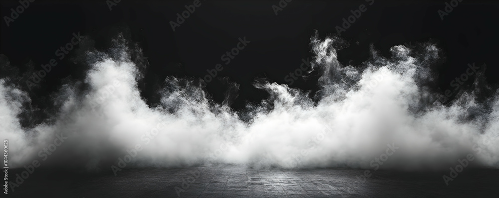Abstract Background of White Smoke on Black Background Abstract Background of White Smoke on Black Background