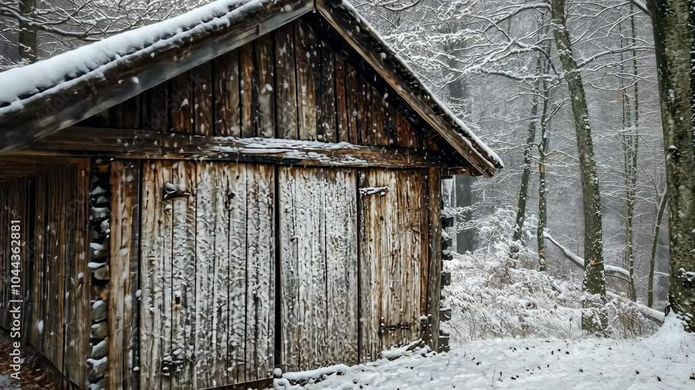 Snowy Cabin in the Woods, wooden cabin, winter, forest, trees, nature Snowy Cabin in the Woods, wooden cabin, winter, forest, trees, nature