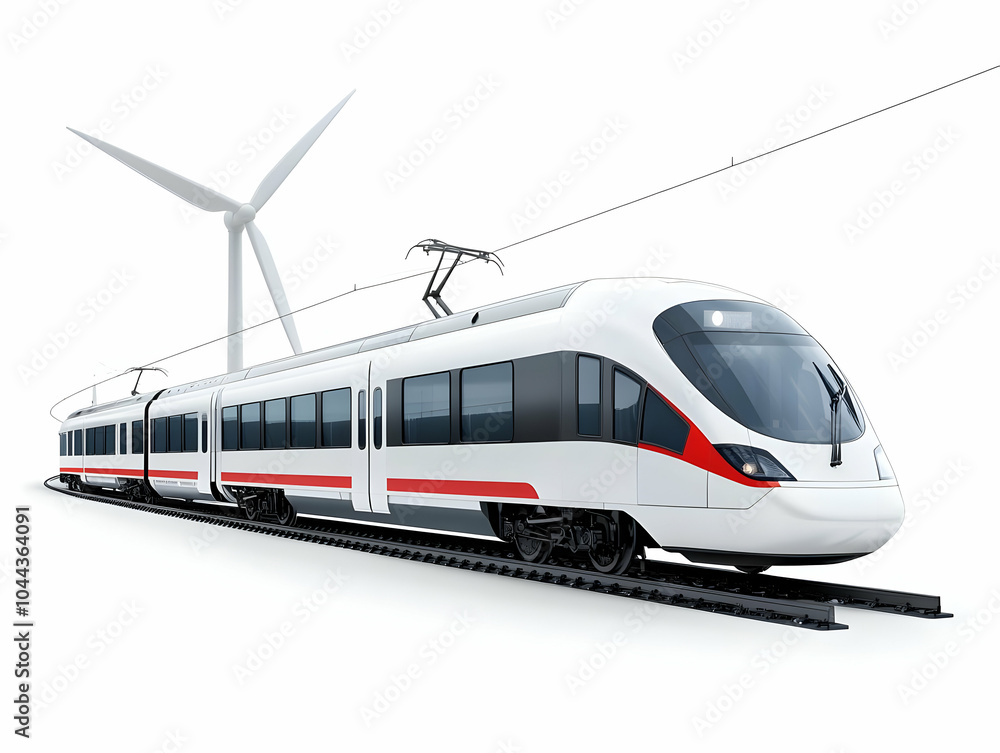 Fototapeta premium Modern High-Speed Train 3D Illustration