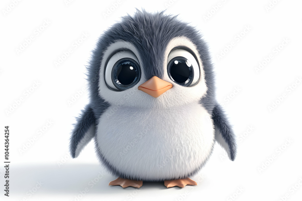 Fototapeta premium baby penguin cute playing and run around