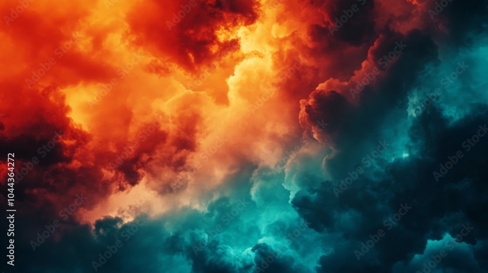 Vibrant Sky with Diffused Colors and Dramatic Clouds Vibrant Sky with Diffused Colors and Dramatic Clouds