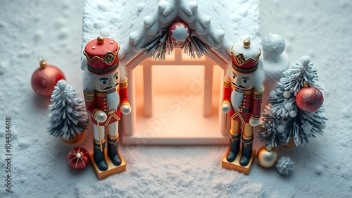 christmas decorations with two nutcrackers
