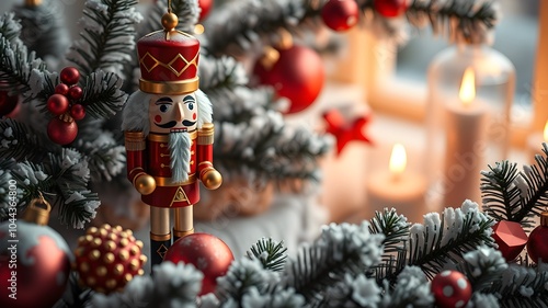 christmas tree decorations with a nutcracker