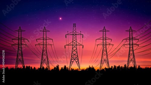 Power Lines at Sunset, electricity, sky, dusk, twilight, evening