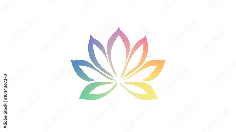 Sleek and minimalistic logo design for a therapy and counseling business, featuring a collection of multi-colored petals that symbolize growth, healing, and diversity. Sleek and minimalistic logo design for a therapy and counseling business, featuring a collection of multi-colored petals that symbolize growth, healing, and diversity.