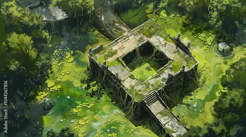 Toxic Swampland Battlefield Terrain: Immersive Battlemap Design