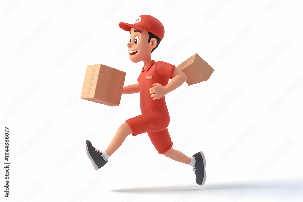 3d packager character-red cloth 3d packager character-red cloth