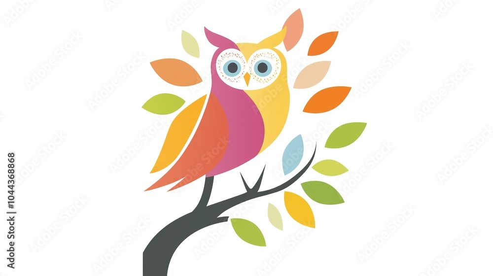 Obraz premium Sleek and modern owl logo design tailored for the tourism industry. This creative logo combines the essence of nature with contemporary aesthetics, featuring a stylized owl that symbolizes wisdom, 