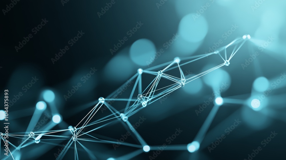 Obraz premium Abstract blue background with connected lines and dots, a modern design for technology innovation