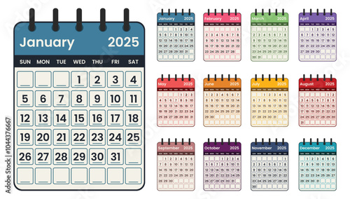2025 Calendar. Calendar Template for 2025