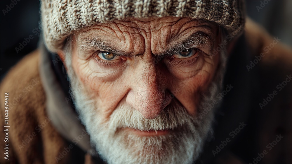 Close Up Portrait of an Elderly Man's Face Close Up Portrait of an Elderly Man's Face