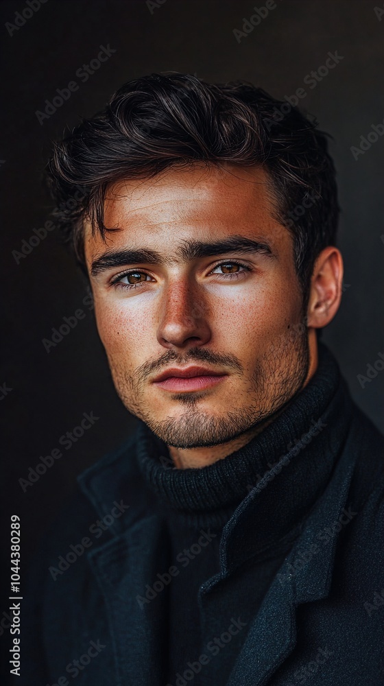 Portrait of a Handsome Man with a Serious Expression Portrait of a Handsome Man with a Serious Expression