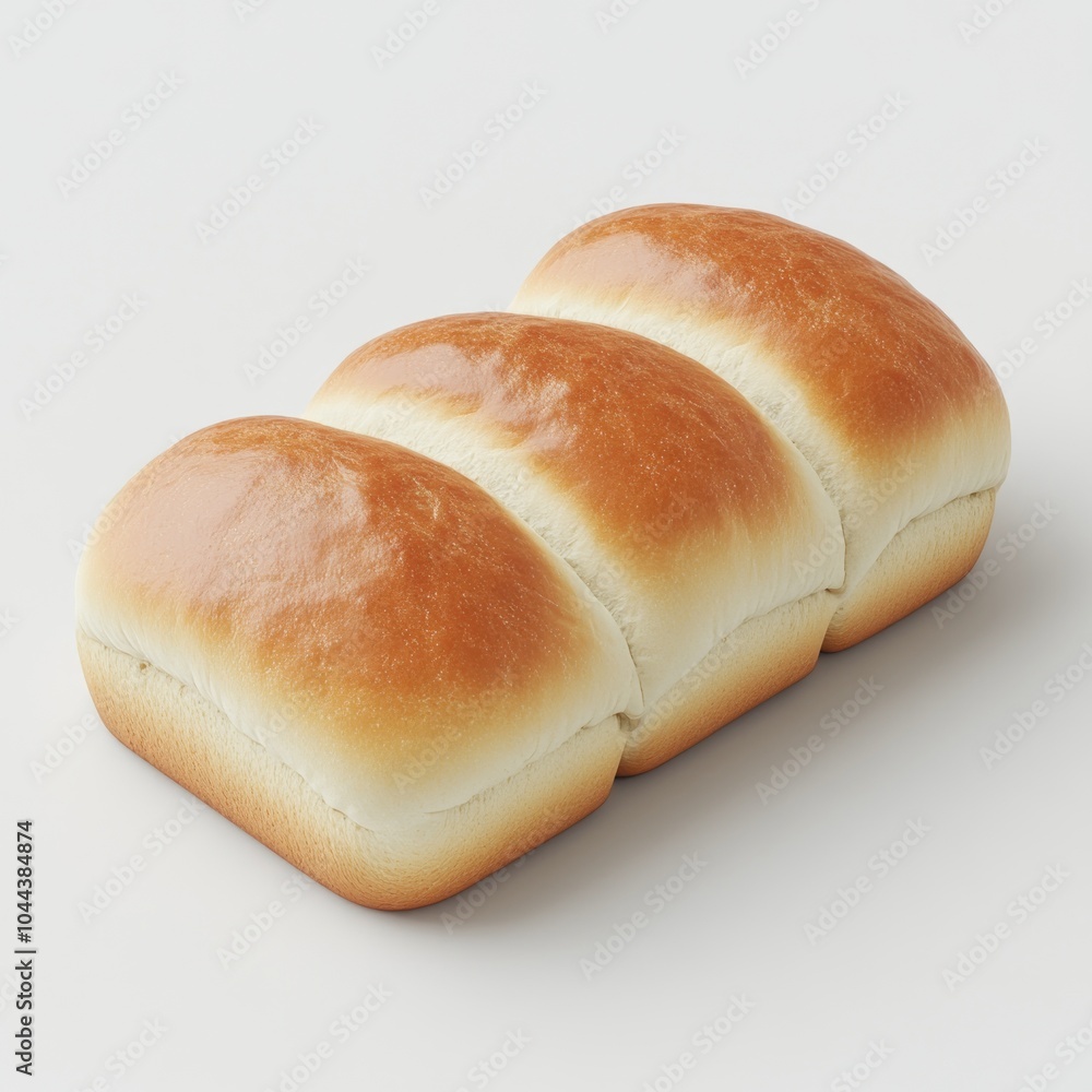 A loaf of soft, fluffy bread with a golden-brown crust. A loaf of soft, fluffy bread with a golden-brown crust.
