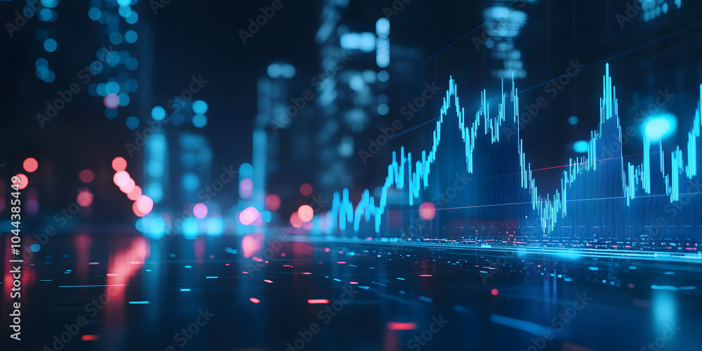 Holographic display of stock price limit data, datafication, futurism, concept, wallpaper, background Holographic display of stock price limit data, datafication, futurism, concept, wallpaper, background