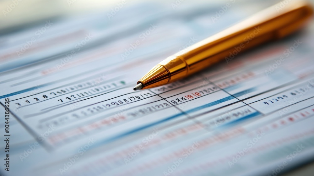 Golden Pen on a Paper Golden Pen on a Paper