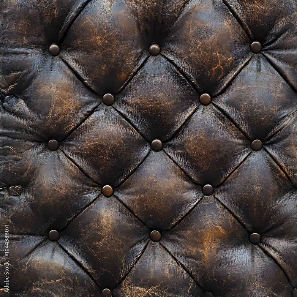 Fototapeta premium Luxurious Leather Texture with Chesterfield Tufted Pattern for High end Home Decor