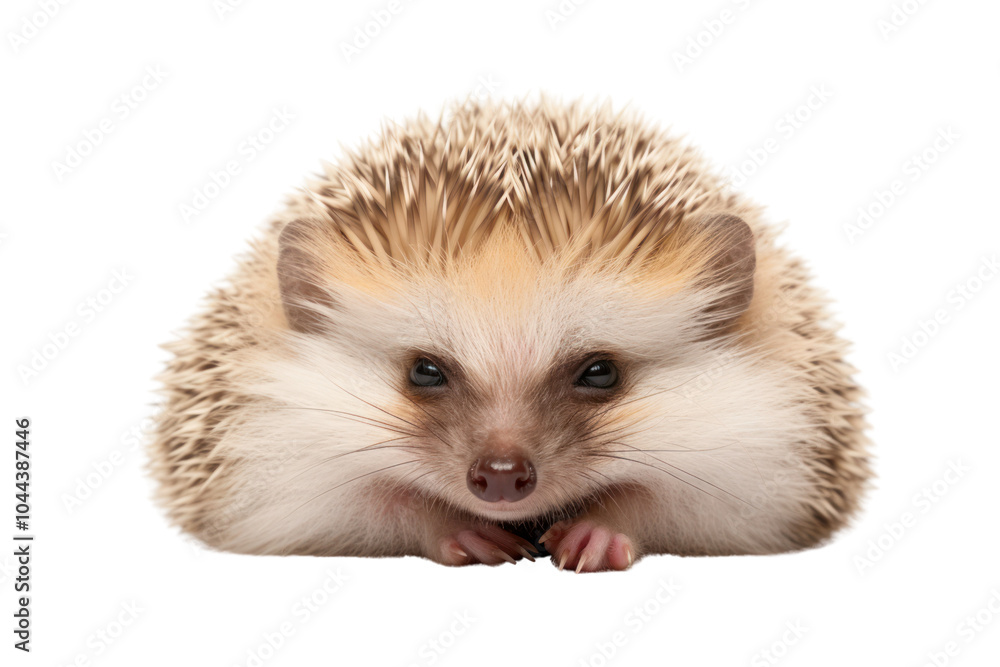 An African pygmy hedgehog baby lying on its back showing its soft underbelly isolated on white background An African pygmy hedgehog baby lying on its back showing its soft underbelly isolated on white background