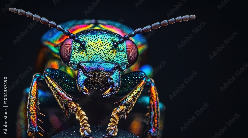 Fototapeta premium Vibrant Jewel Beetle Macro Photography
