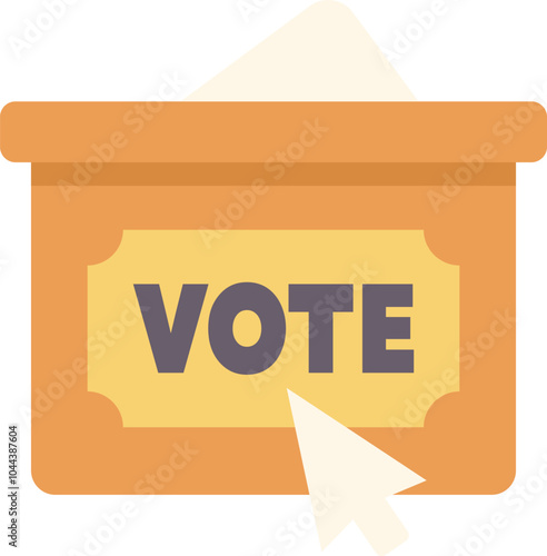 Online voting ballot box being clicked with a mouse cursor, representing the concept of internet voting