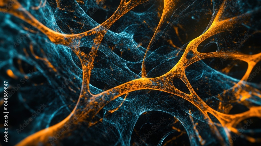 Naklejka premium Ancient microbes under microscope reveal intricate cellular structures, showcasing their mysterious and ancient nature, ideal for scientific and educational content.