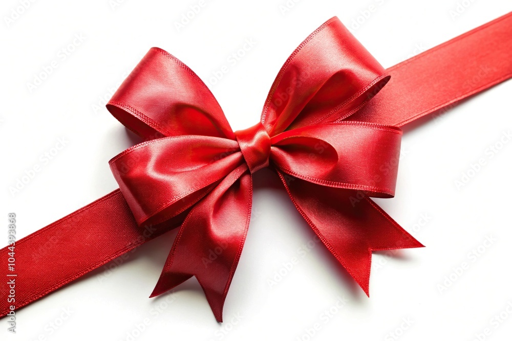 red gift ribbon bow isolated on a background tilted angle red gift ribbon bow isolated on a background tilted angle