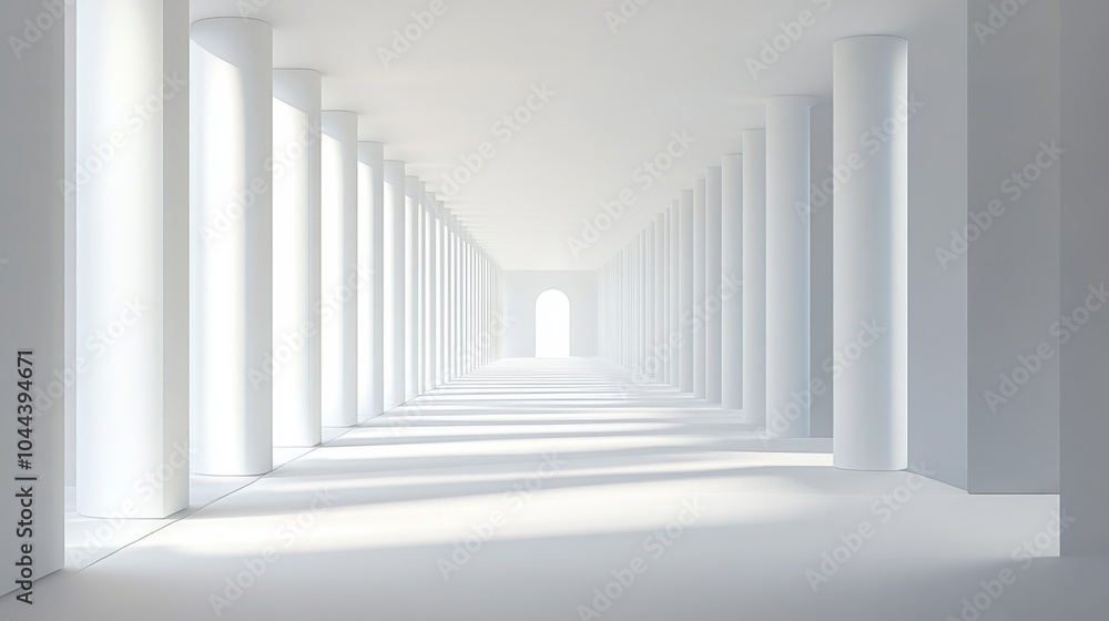 Fototapeta premium Bright and Clean Architectural Space with High Contrast