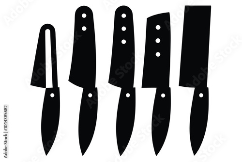 Set of Cooking Knife vector design on white background