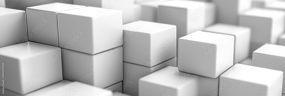 Obraz premium Abstract White Cube Stack Formation