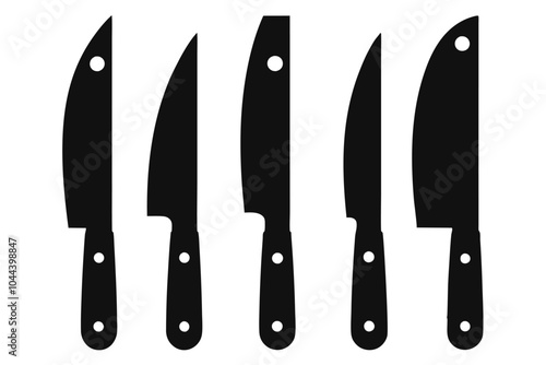 Set of Cooking Knife vector design on white background