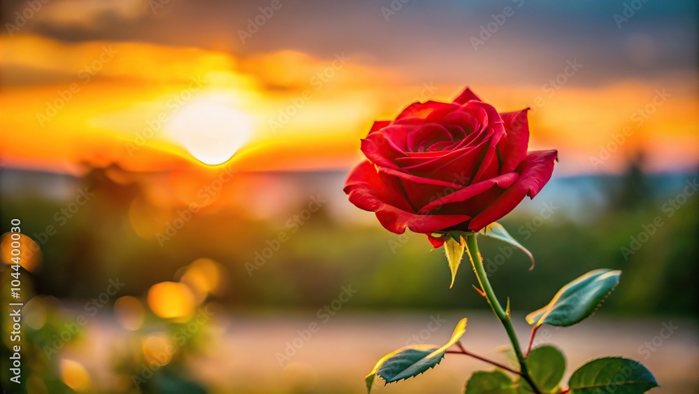 red rose during sunset with blur background red rose during sunset with blur background
