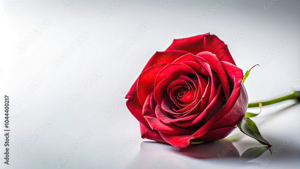 red rose, white paper, black stem, medium shot red rose, white paper, black stem, medium shot