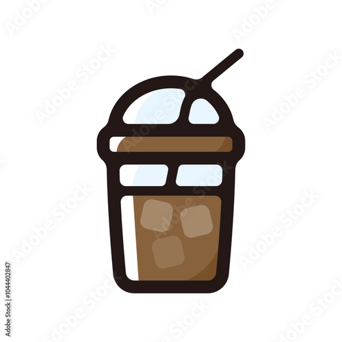 To go cup of iced coffee outline icon for graphic design, apps and websites